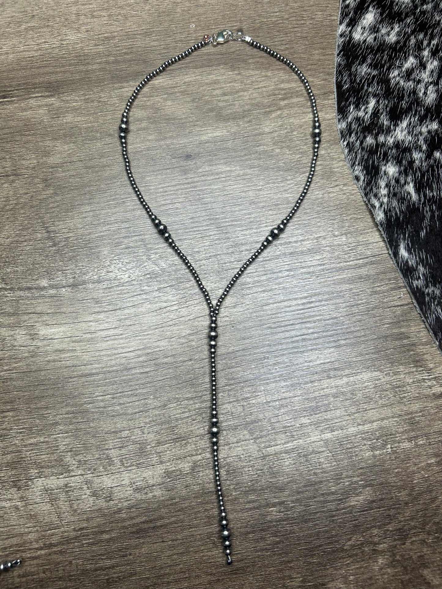 Silver Plated Copper Pearl Lariat