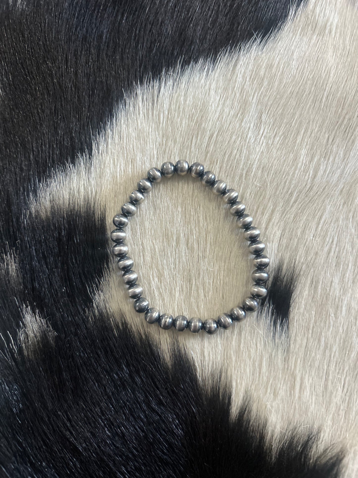 6mm Silver Plated Copper Pearls Bracelet