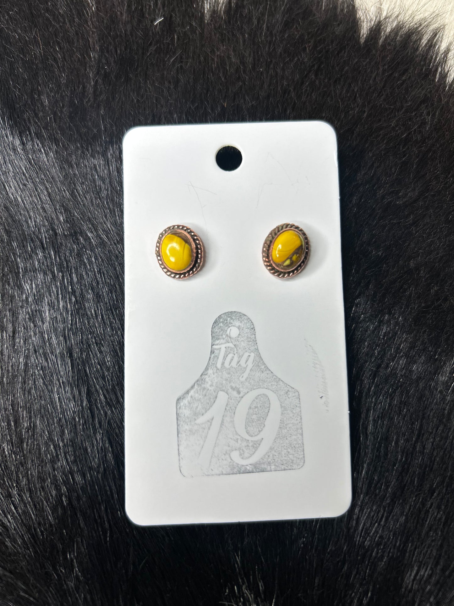 Honey Dahlia Copper Studs