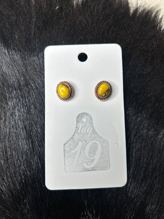 Honey Dahlia Copper Studs