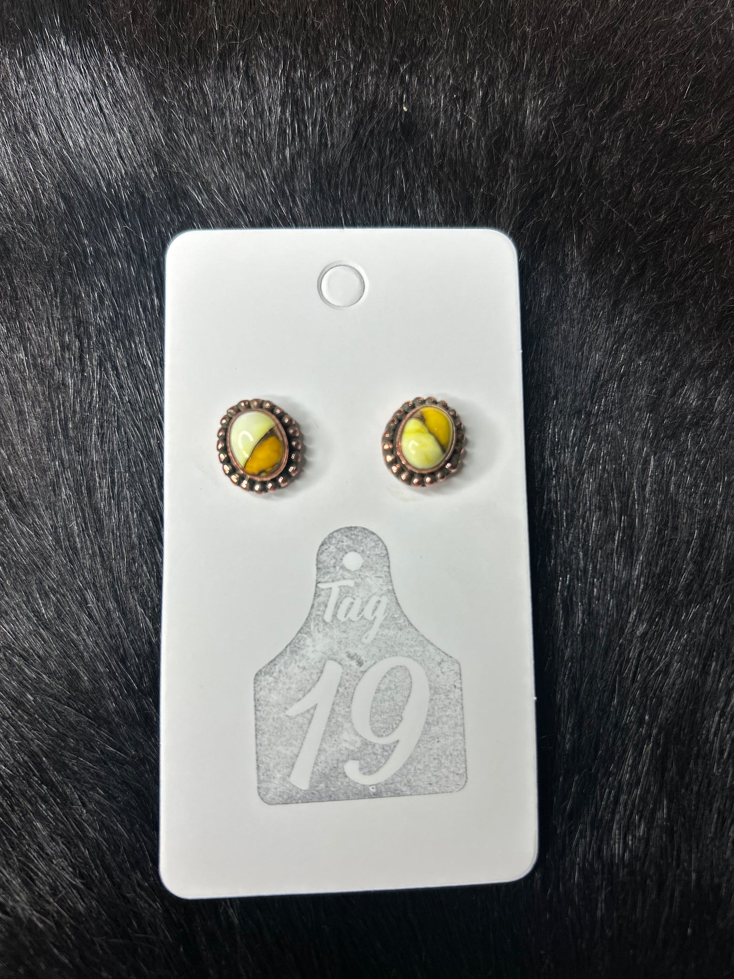 Honey Dahlia Copper Studs