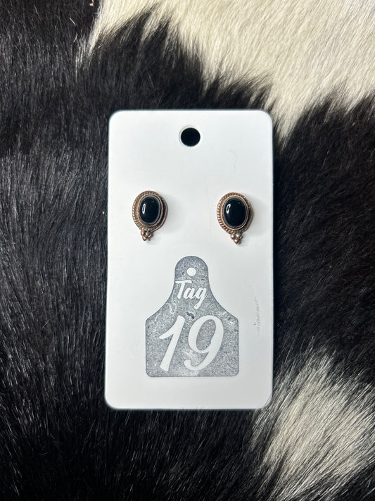 Black Onyx Copper Stud