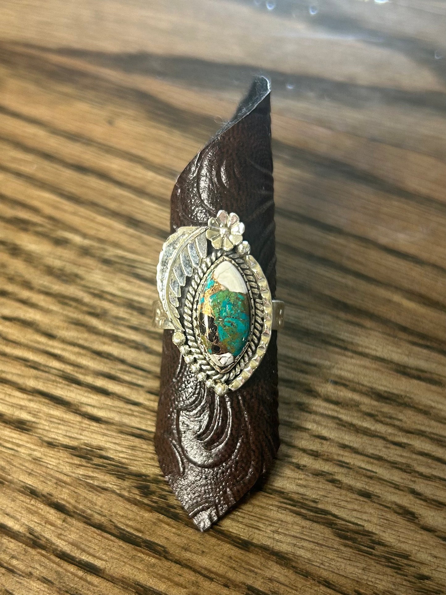 White Buffalo Turquoise Ring