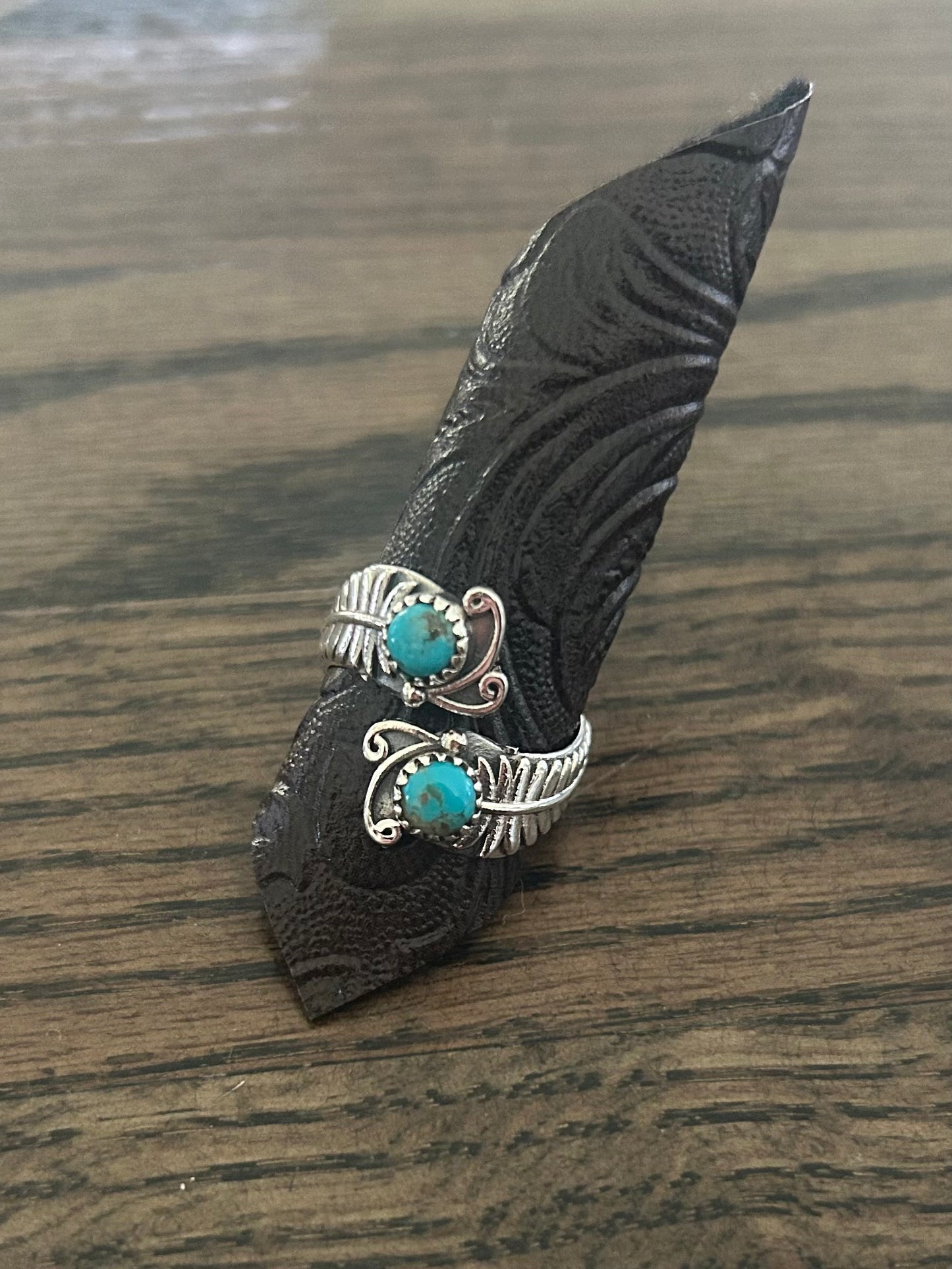 Bypass Turquoise Feather Ring