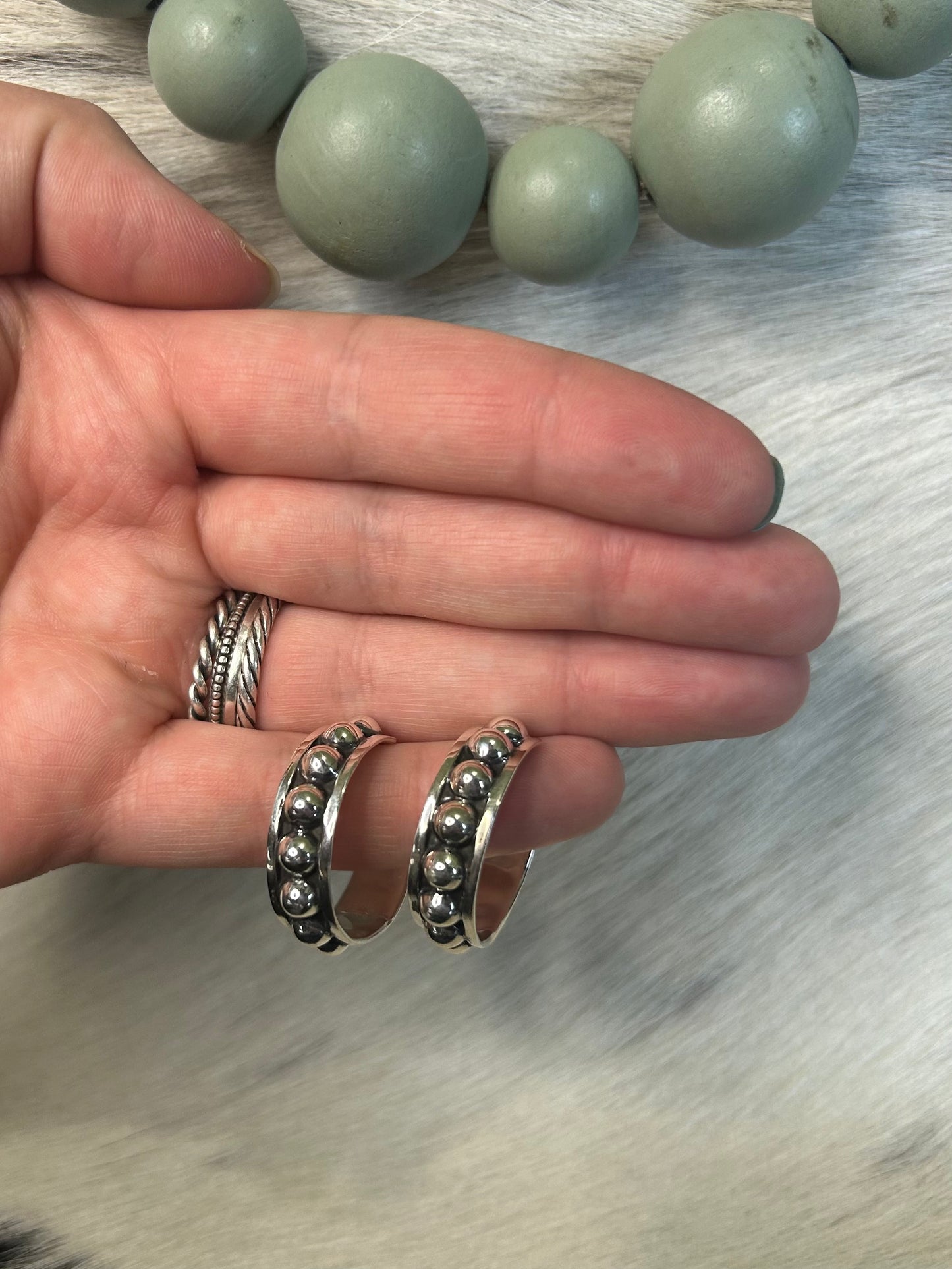 Silver Bubble Hoops