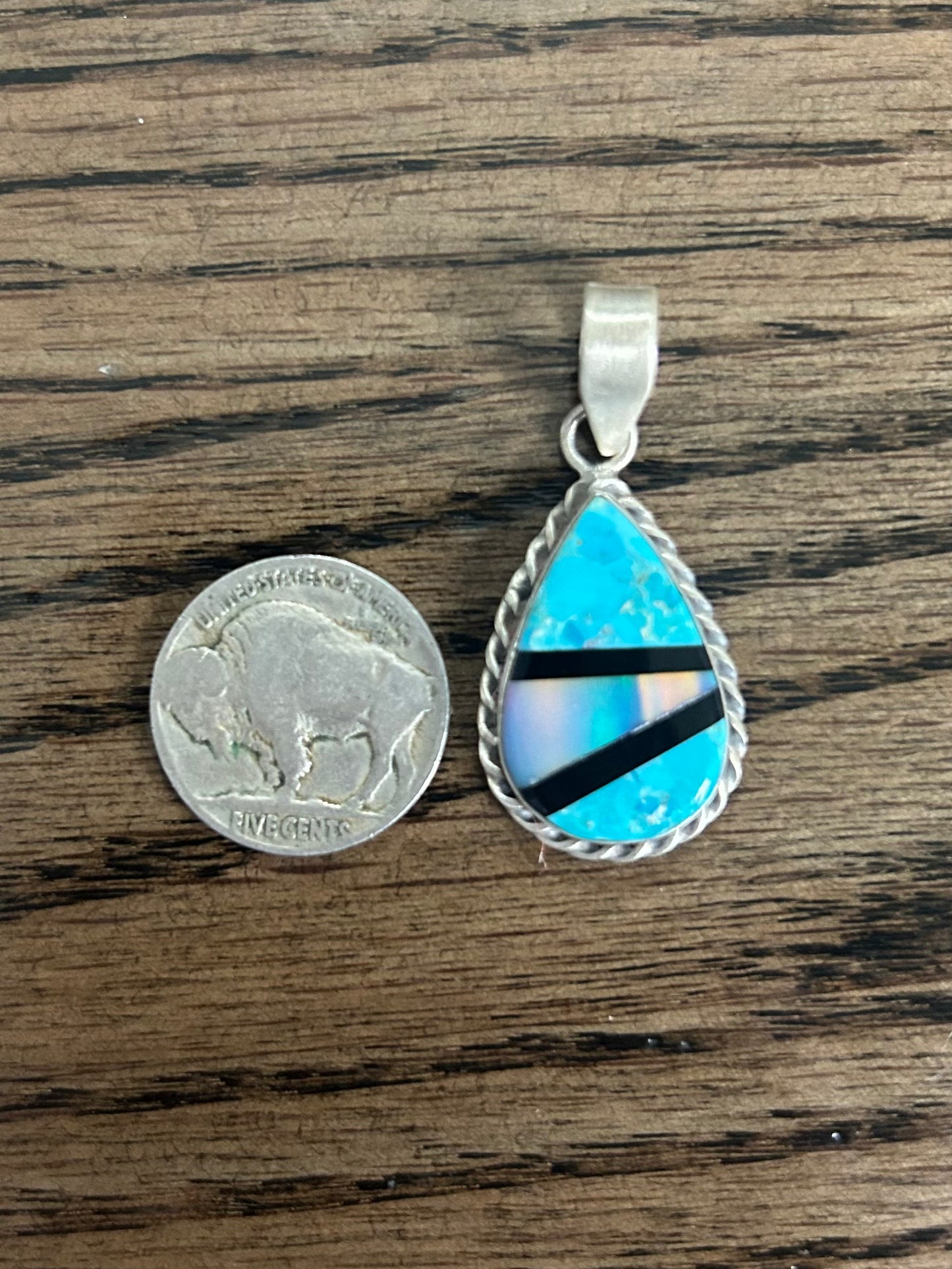 Turquoise & Aurora Opal Pendent