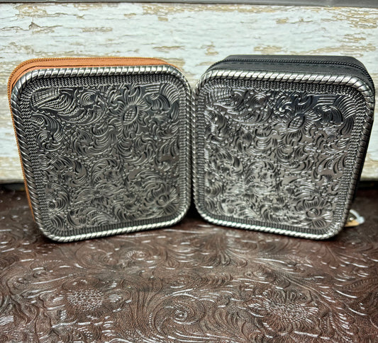 Metal Tooled Jewelry Box