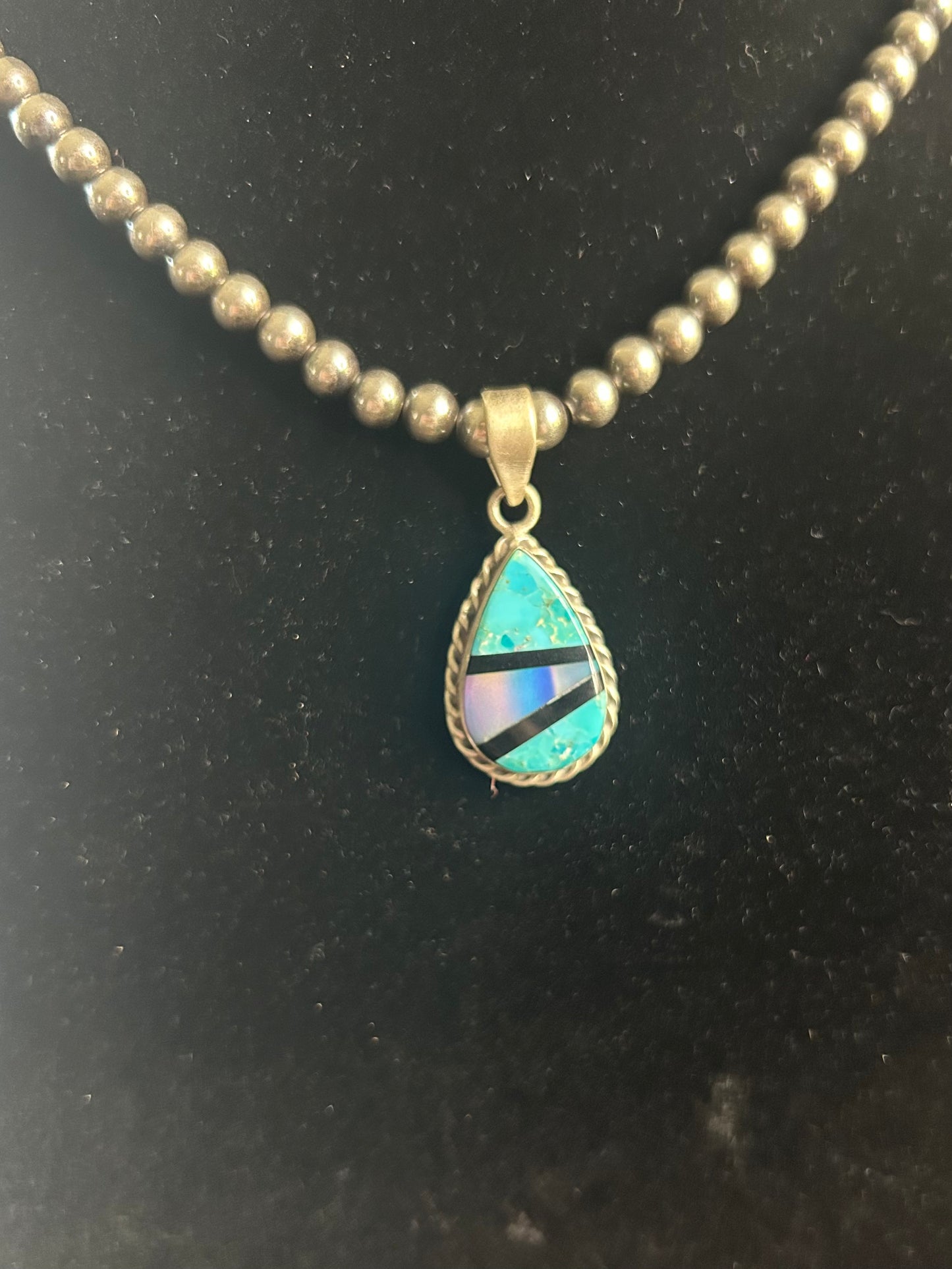 Turquoise & Aurora Opal Pendent