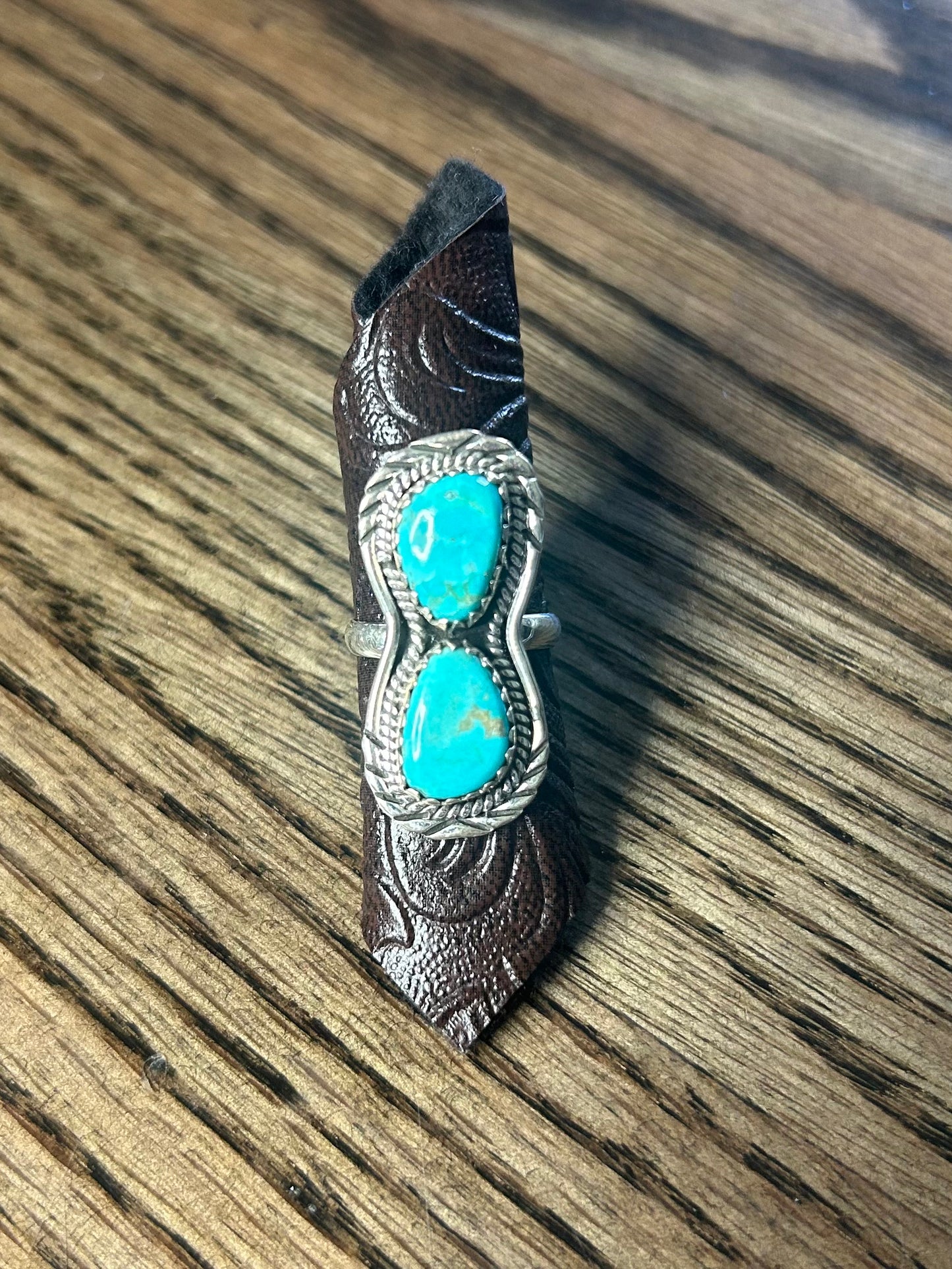 2 Stone Turquoise Ring
