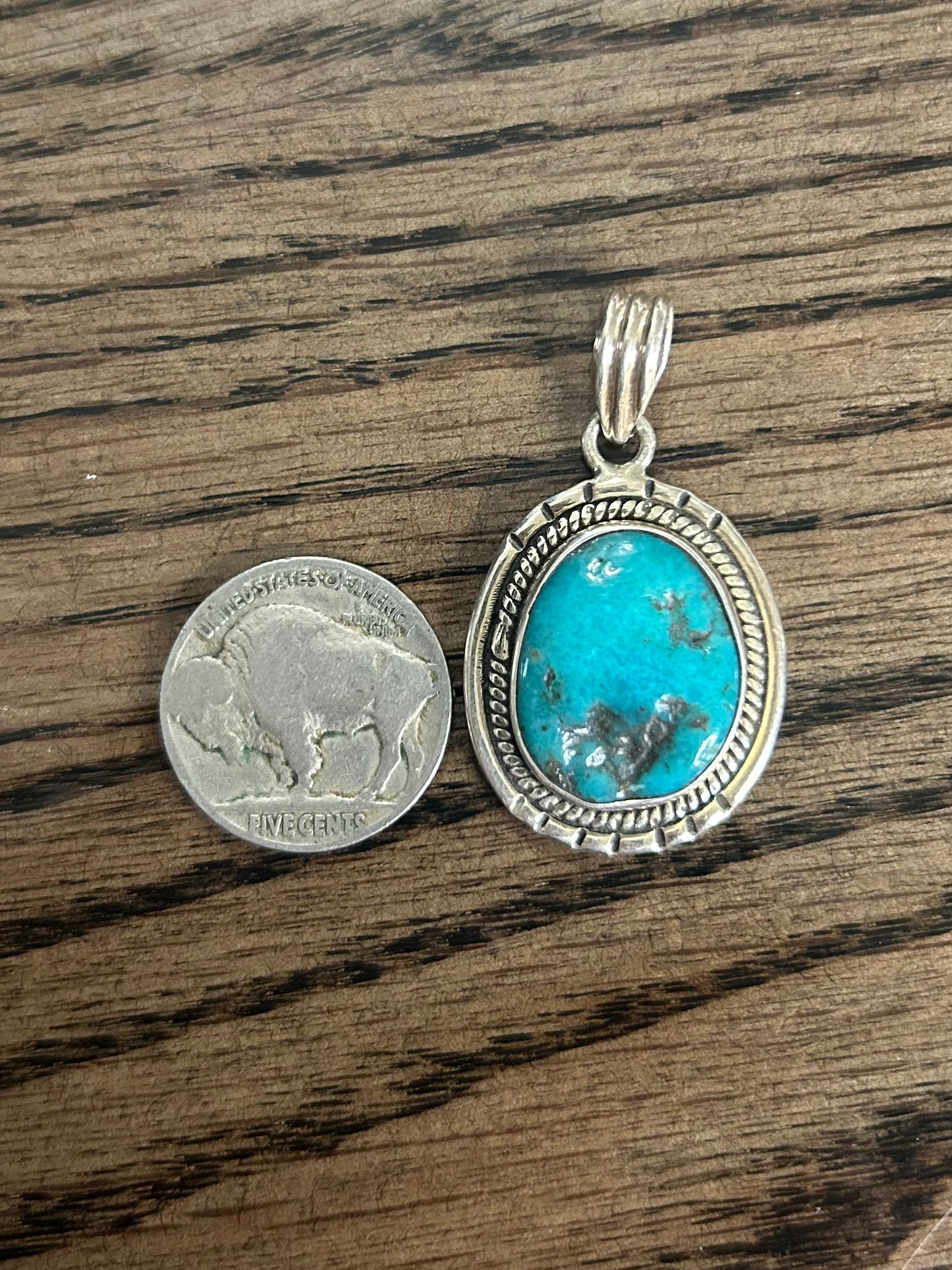 Turquoise Rough Cut Pendent