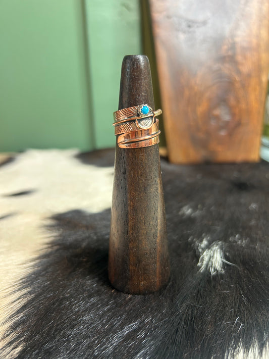 Copper Feather Wrap Ring