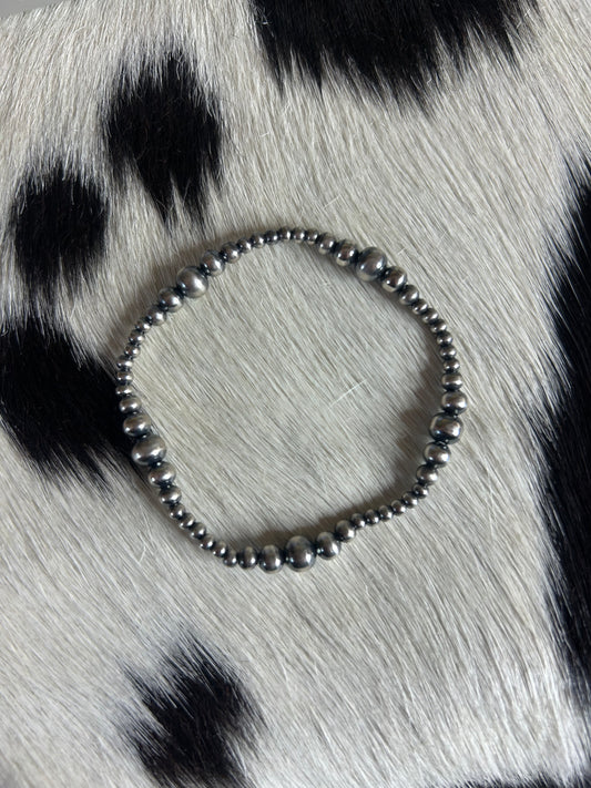 3-6mm Silver Plated Copper Pearl Bracelet
