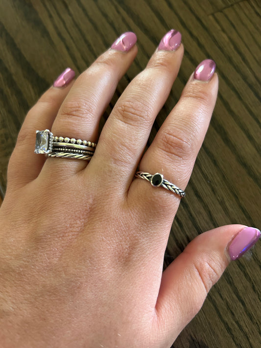 Black Onyx Braided Band Ring
