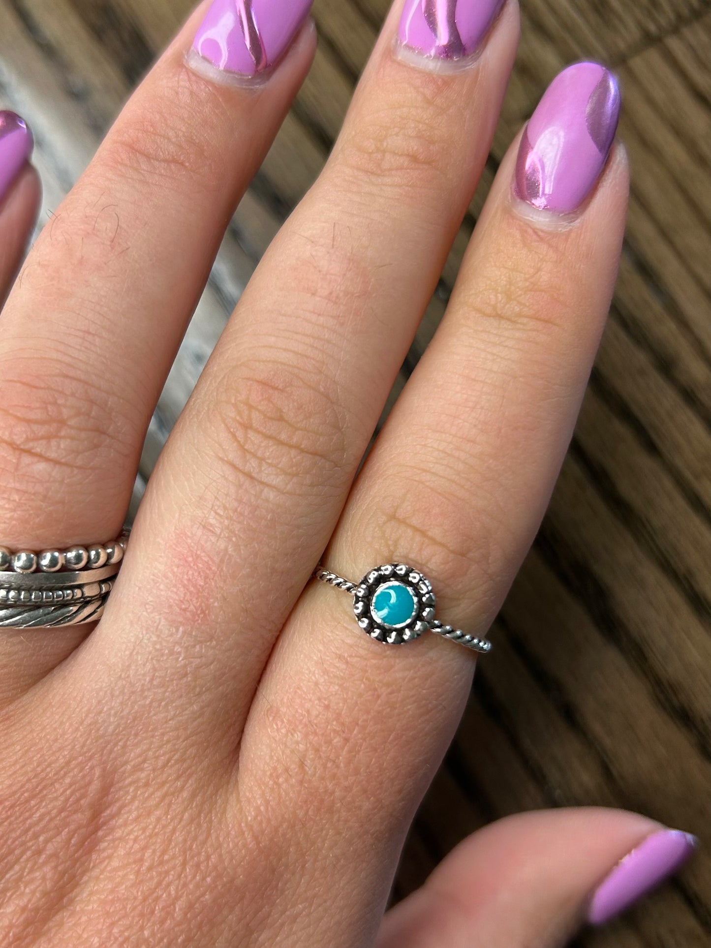Turquoise or Black Onyx Rope Ring