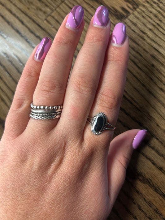 Simple Black Onyx Ring