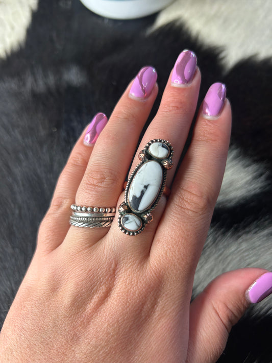 White Buffalo Copper Ring