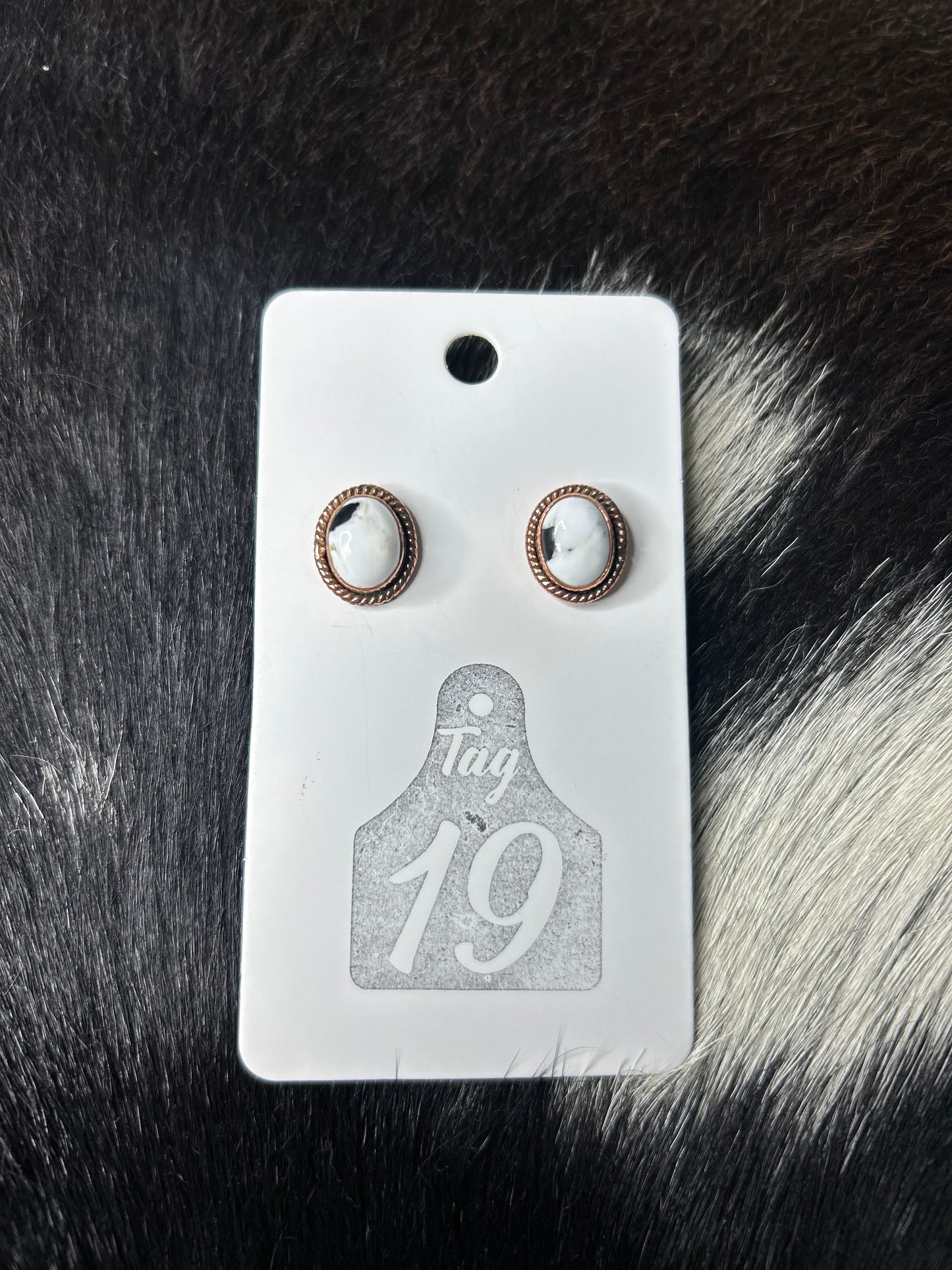 White Buffalo Copper Studs