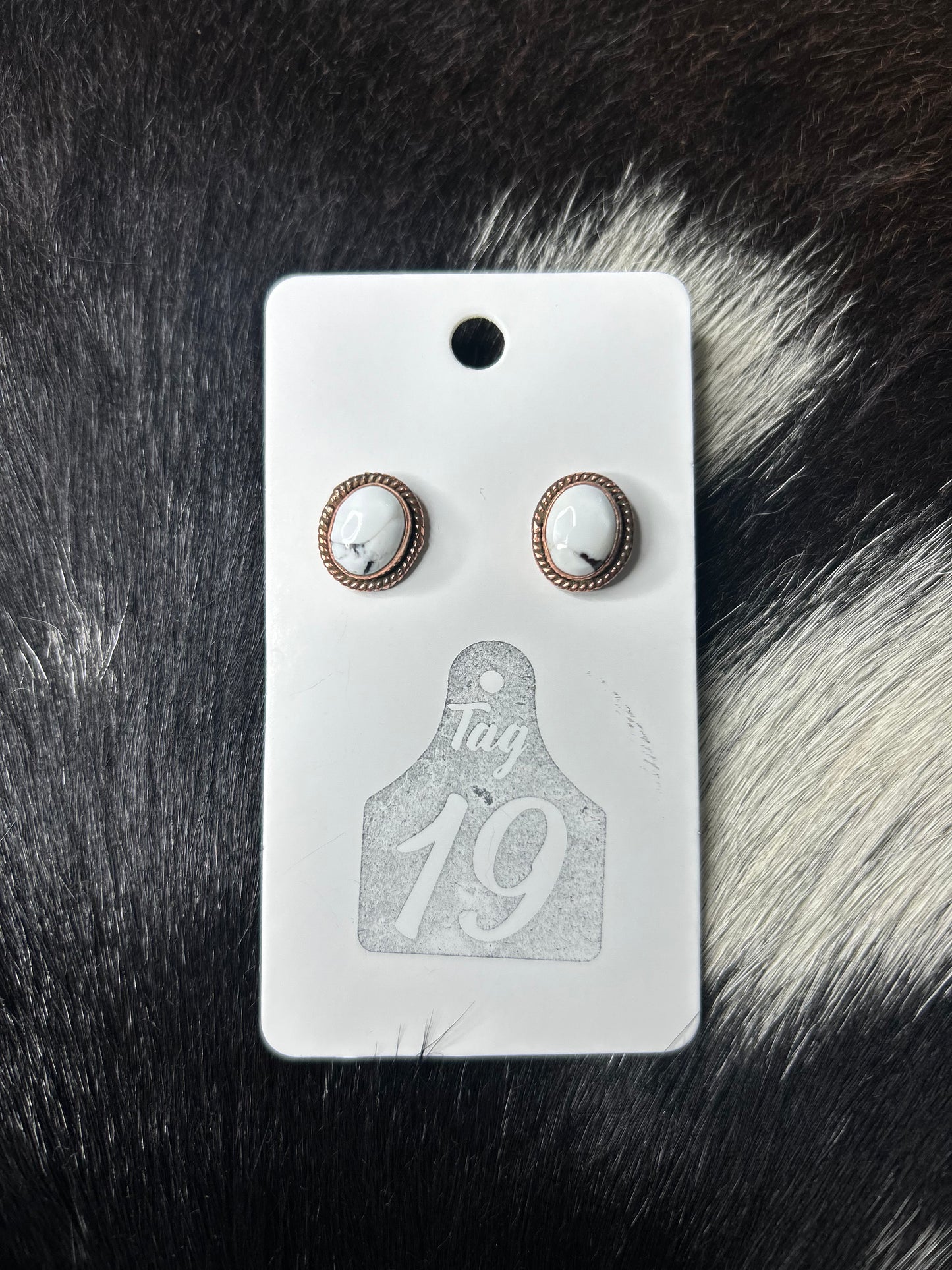 White Buffalo Copper Studs