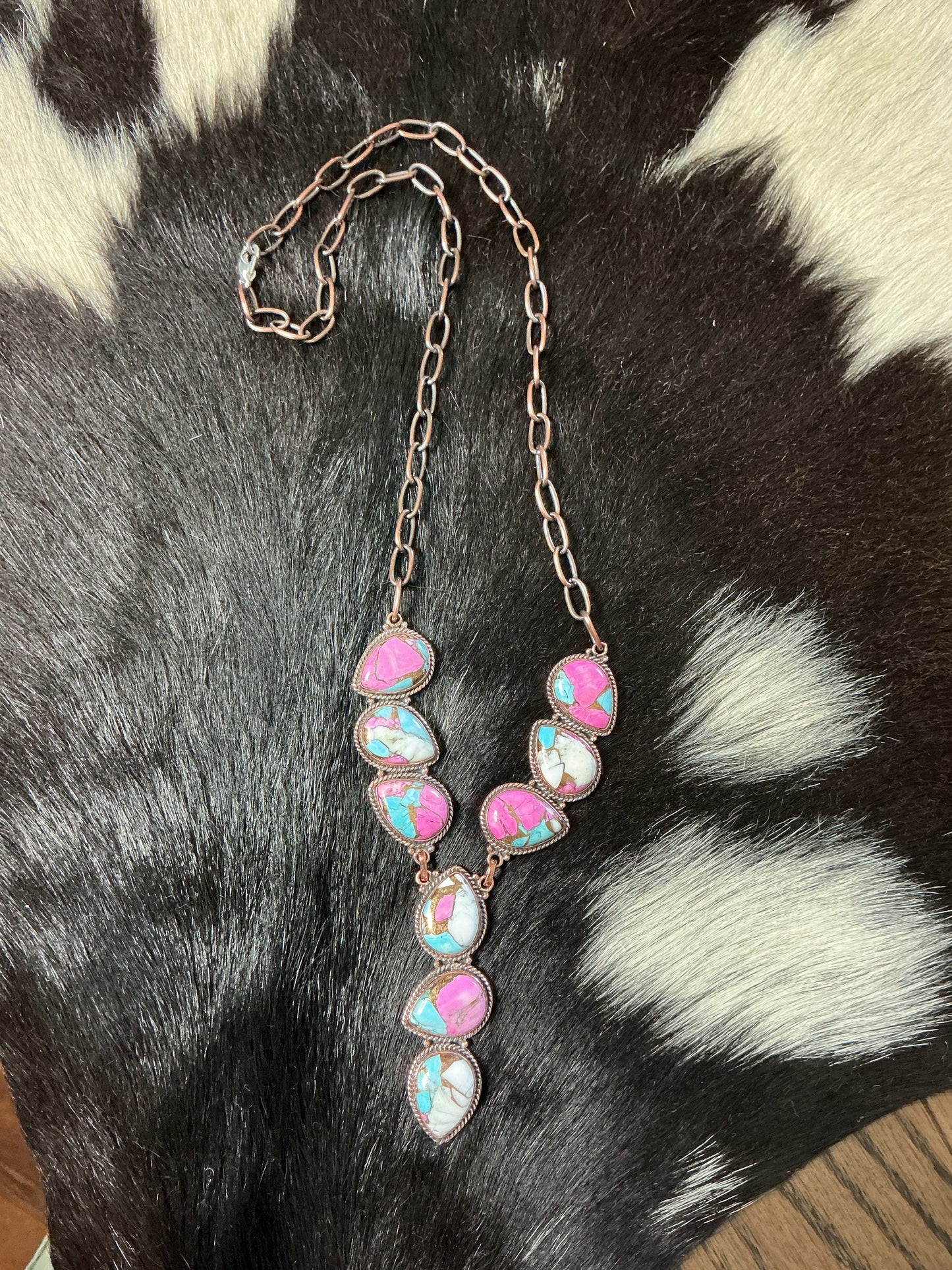Cotton Candy Copper Lariat