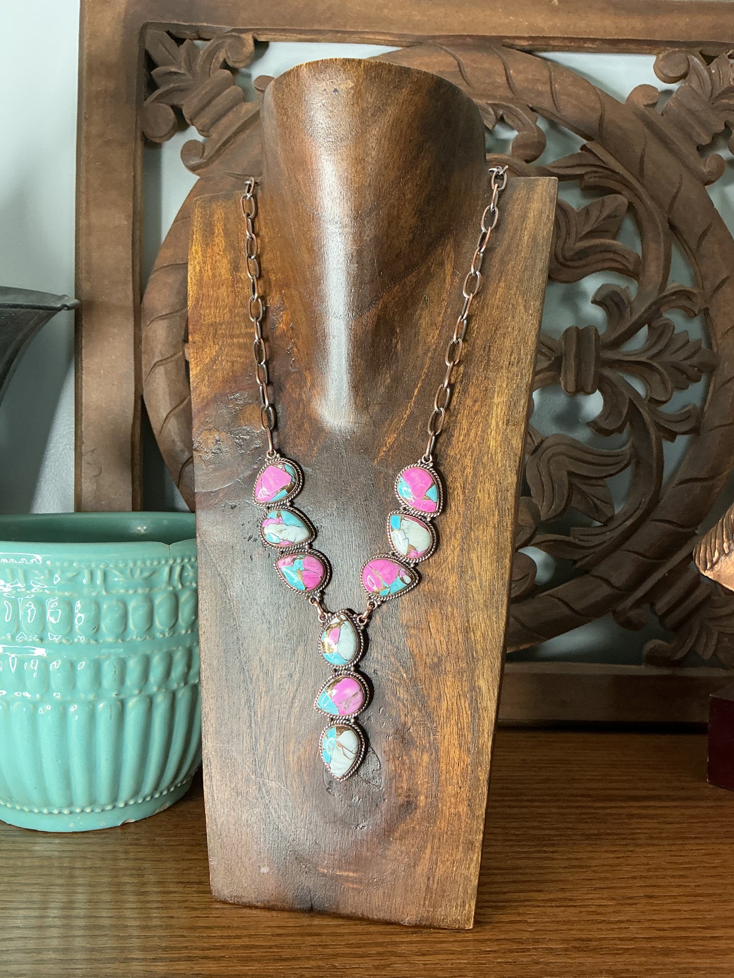 Cotton Candy Copper Lariat