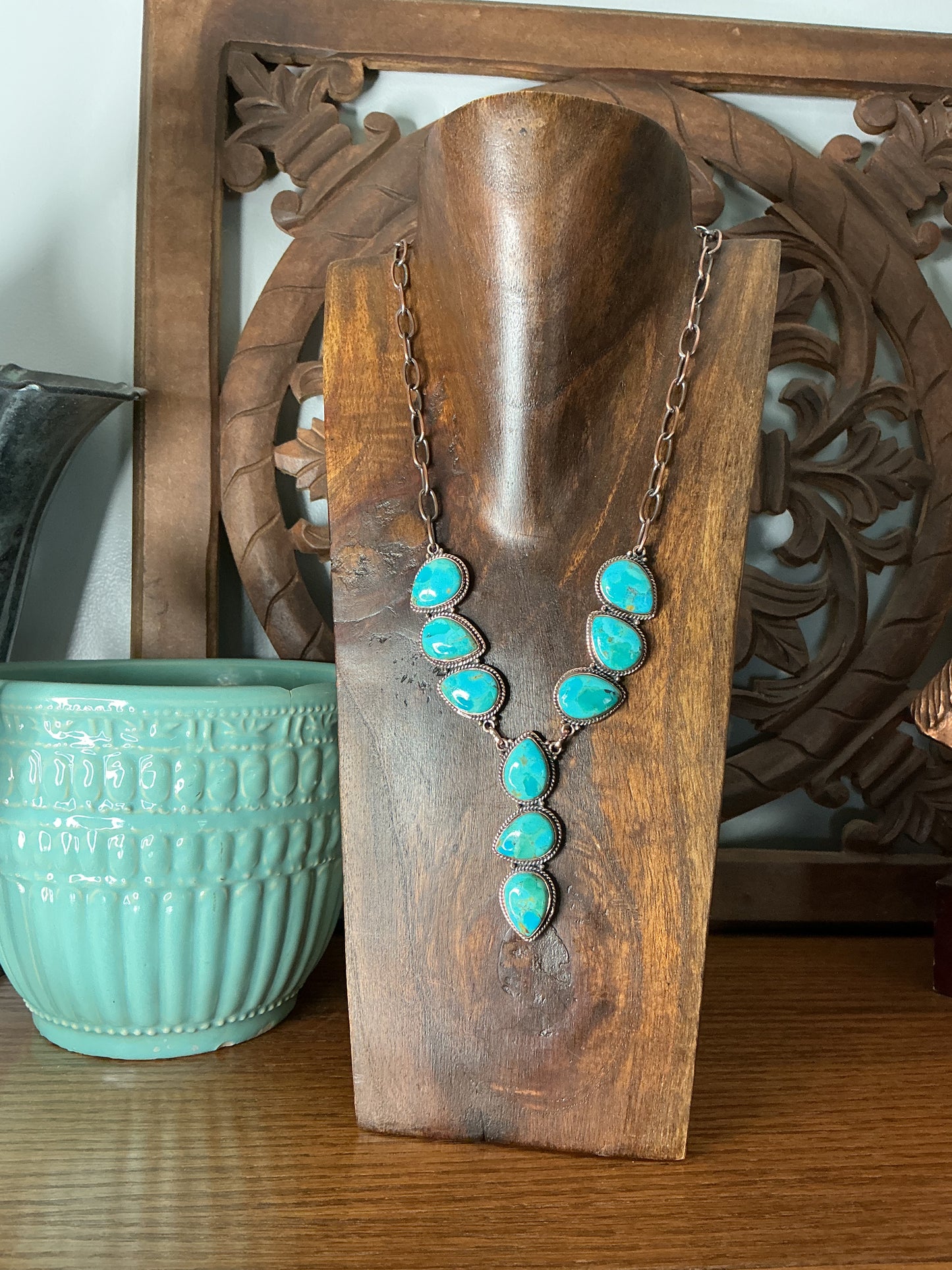 Turquoise Copper Lariat