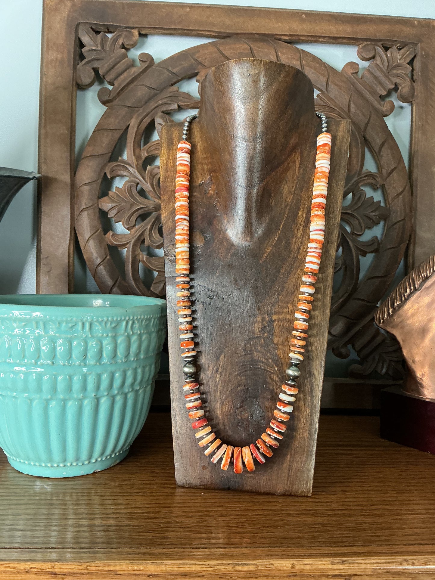Orange Spiny Statement Necklace