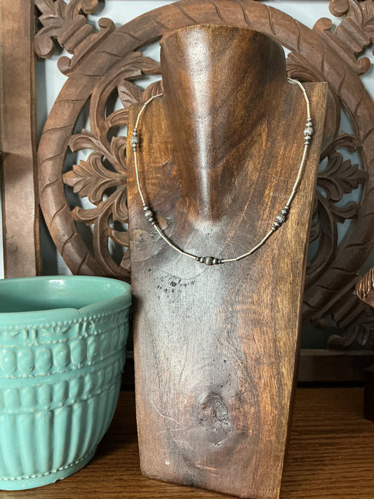Liquid Silver Corrugated Necklace