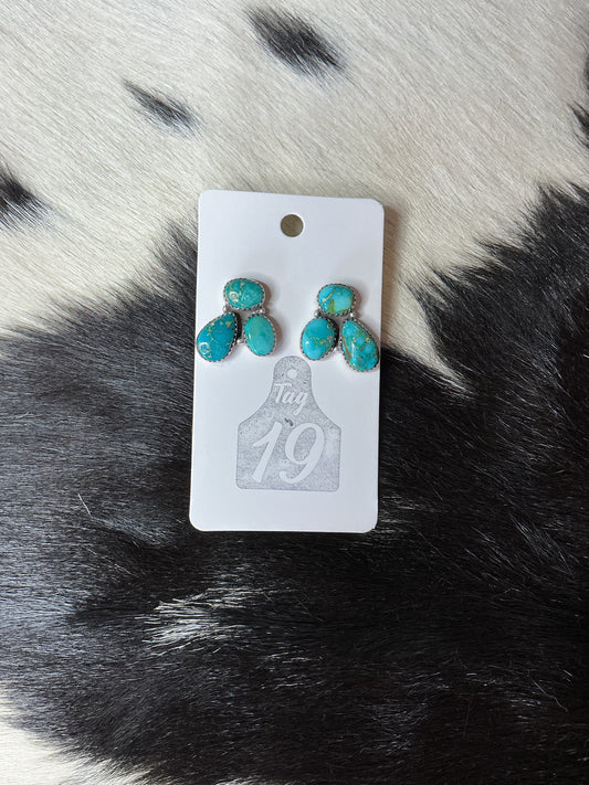 Turquoise Cluster Earrings