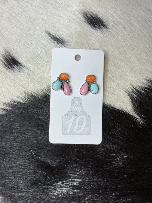 Golden Hills, Spiny & Pink Conch Studs