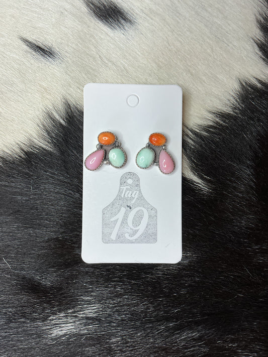 Paloma, Spiny & Pink Conch Cluster Studs