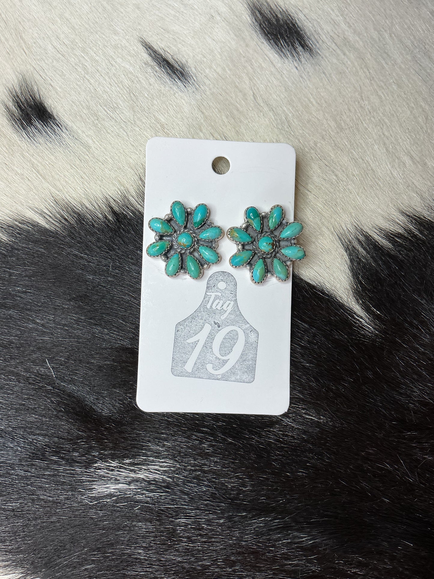 Turquoise Flower Cluster Earrings