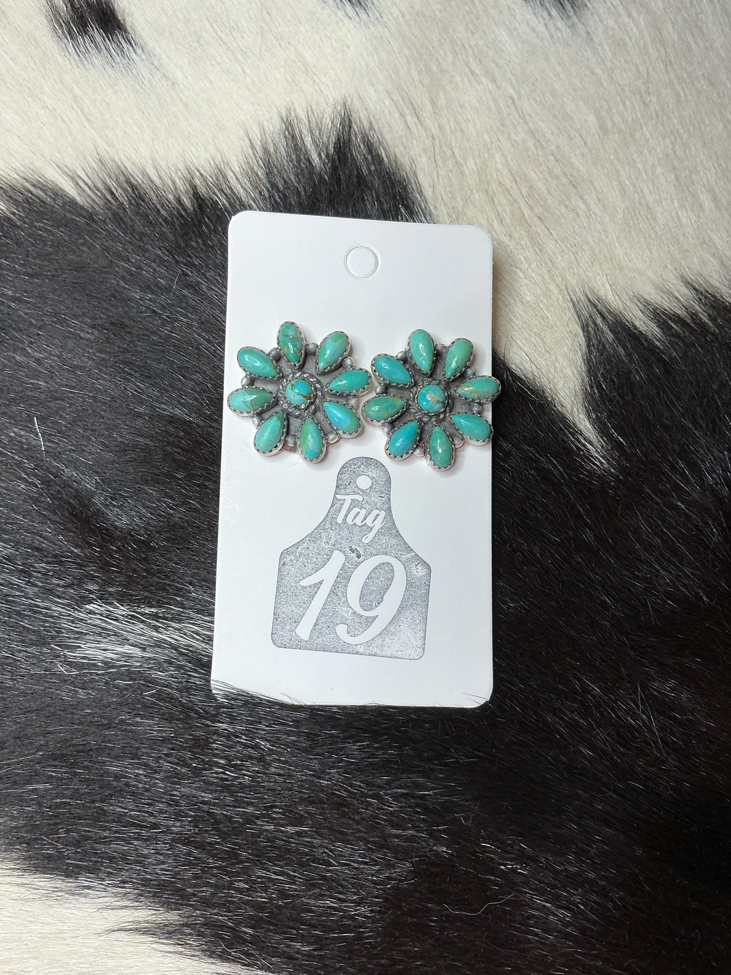 Turquoise Flower Cluster Earrings