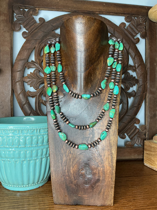 Turquoise Copper Saucer Necklace