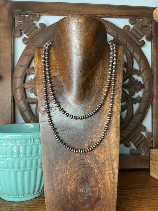 4mm Copper Pearl & Saucer Necklace