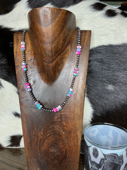 Cotton Candy Sterling Silver Necklace