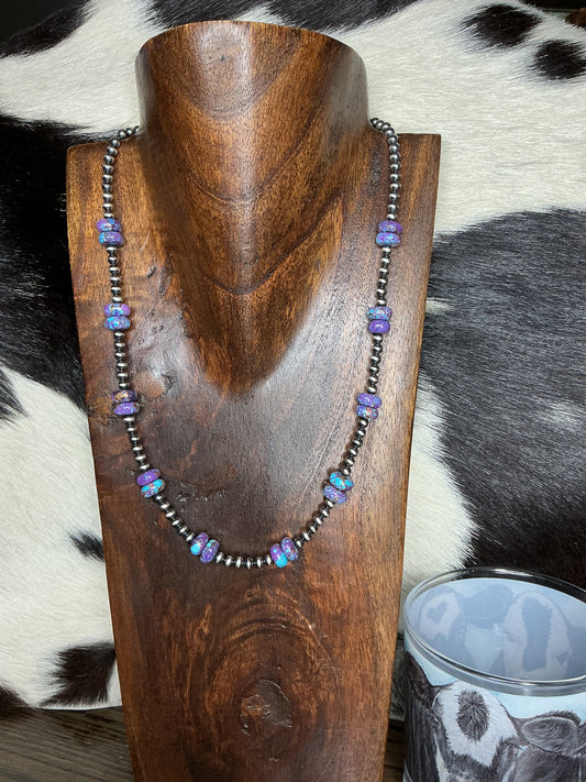 Purple Mohave Sterling Silver Necklace