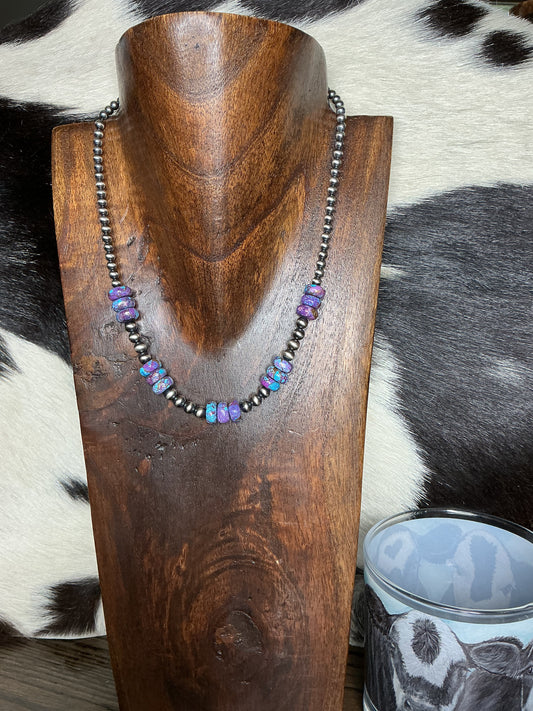 Purple Mohave Sterling Silver Necklace