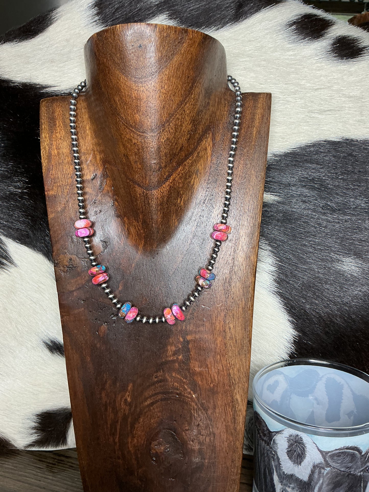 Pink Dahlia Sterling Silver Necklace