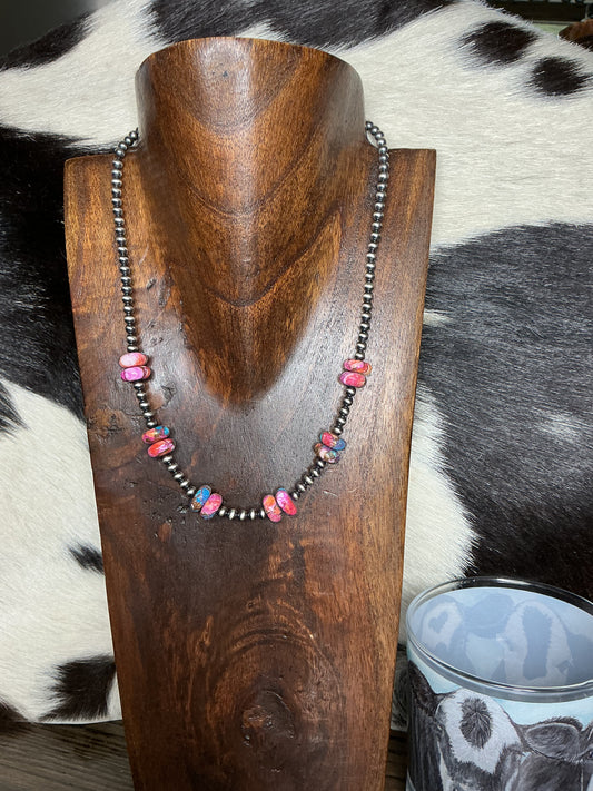 Pink Dahlia Sterling Silver Necklace