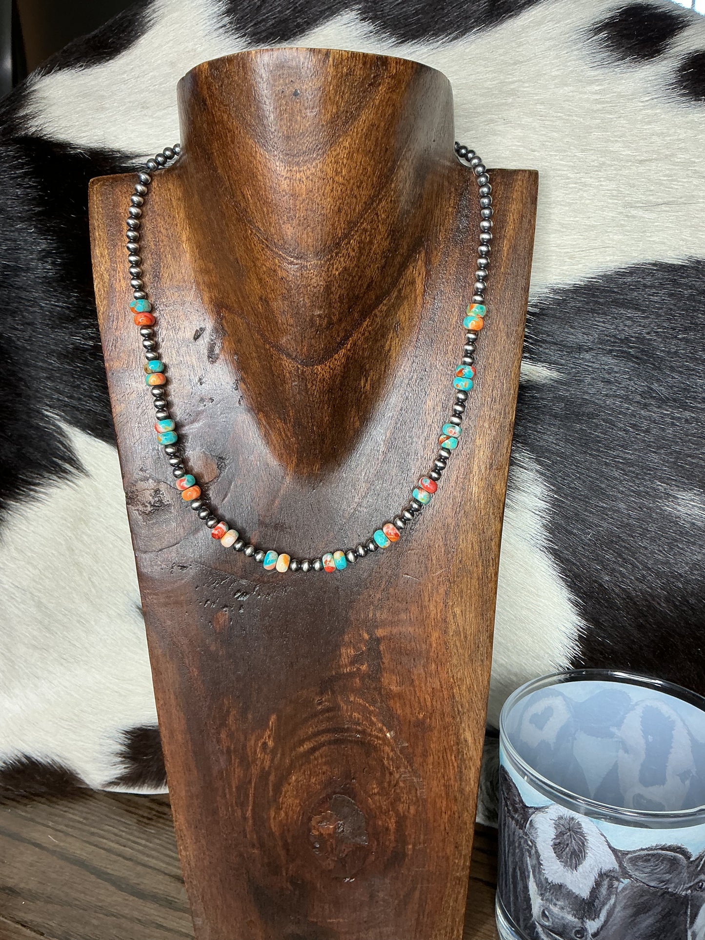 Spiny Turquoise Sterling Silver Necklace