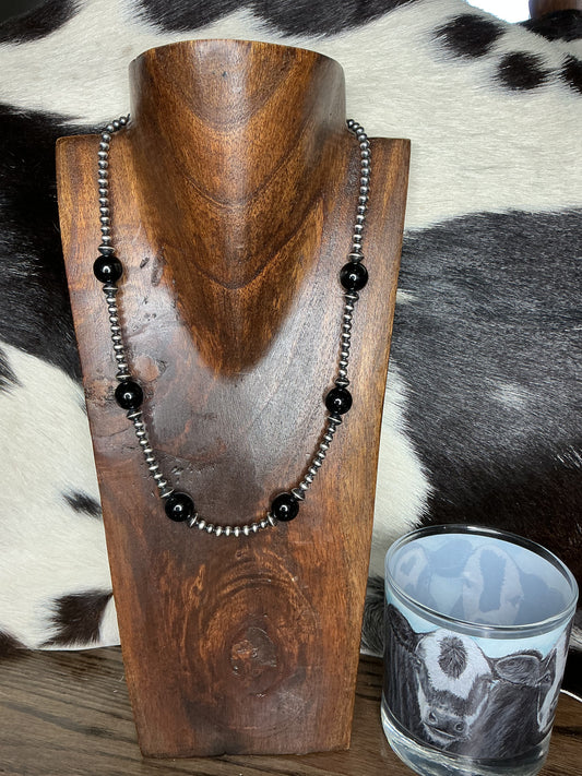 Black Onyx Sterling Silver Necklace
