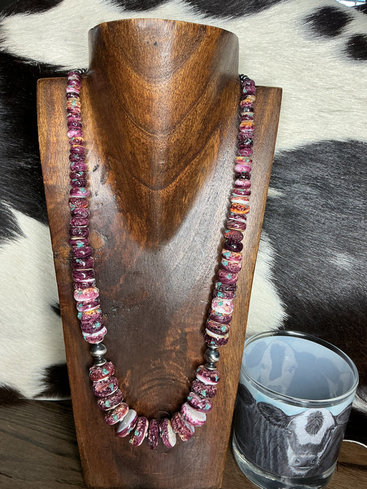 Purple Spiny Sterling Silver Necklace