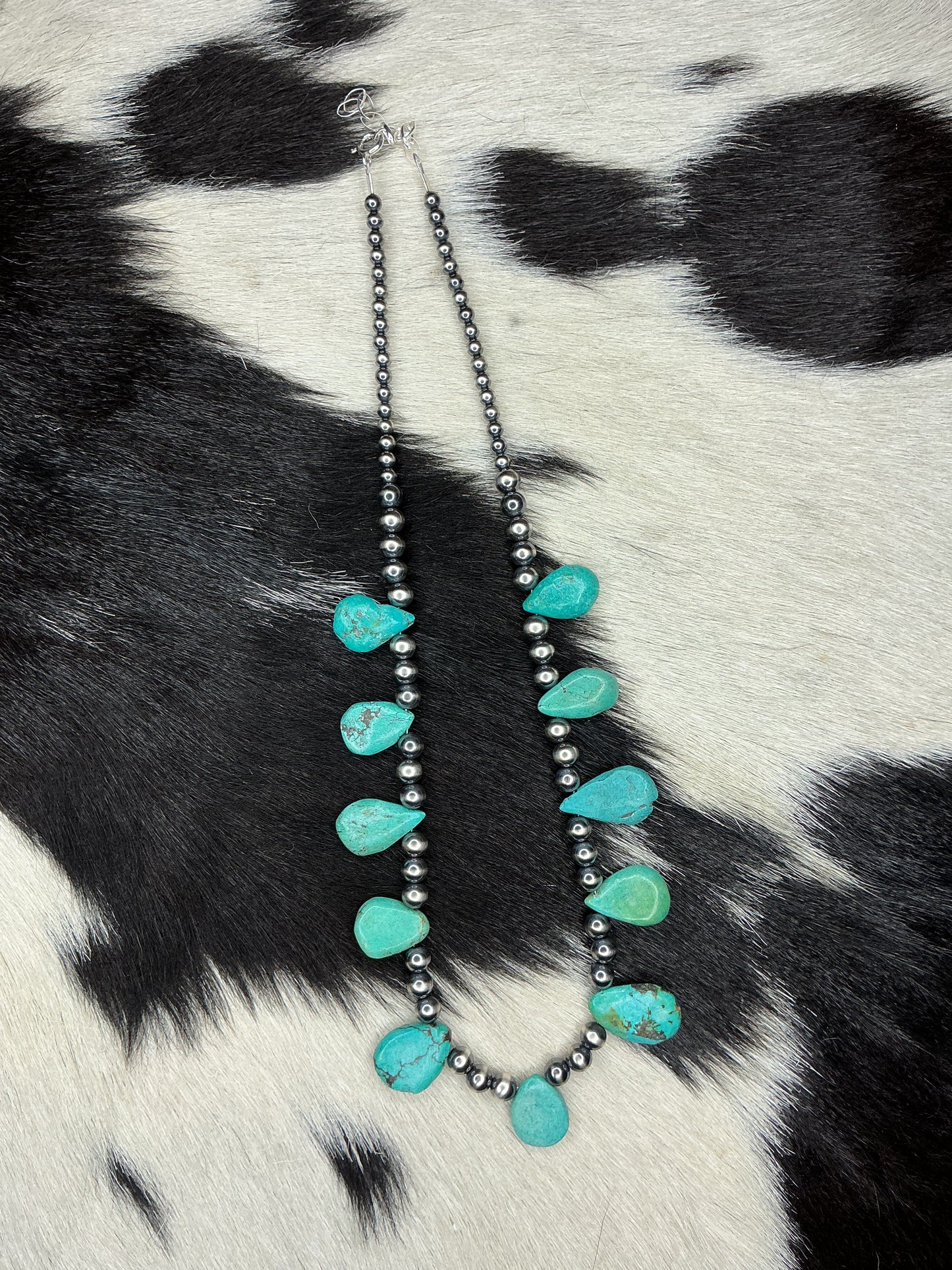 Teardrop Turquoise Sterling Silver Necklace