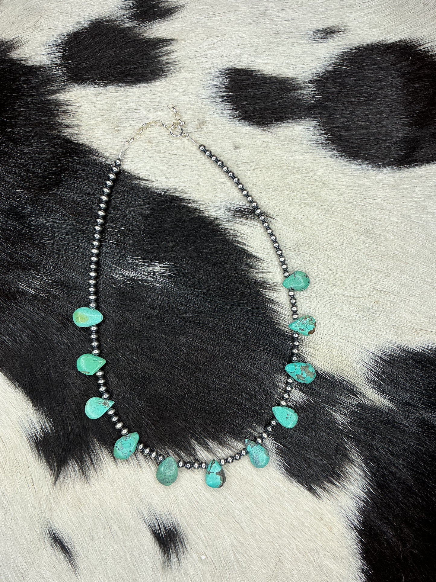 Turquoise Teardrop Sterling Silver Necklace