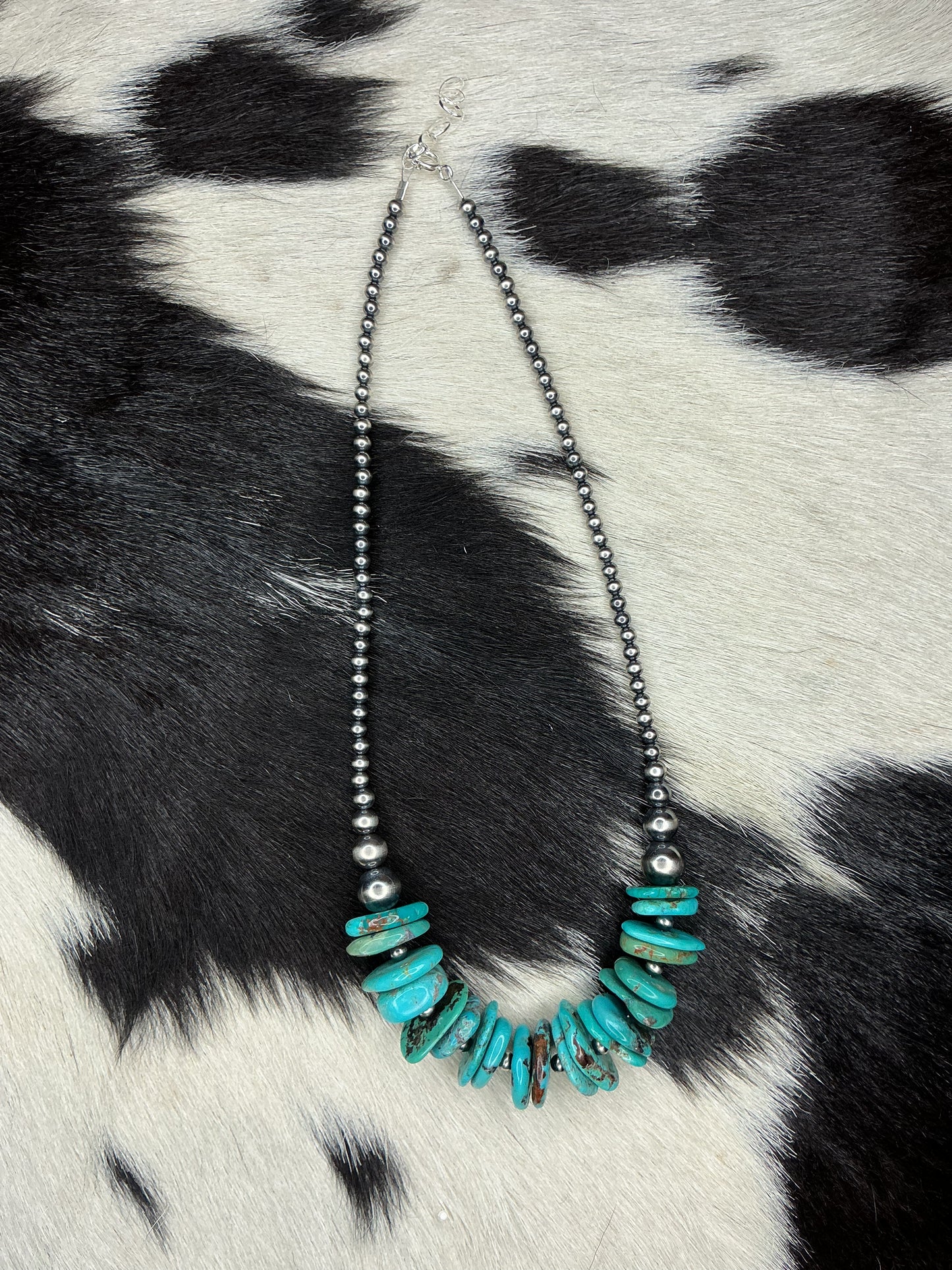 Graduate Turquoise Sterling Silver Necklace