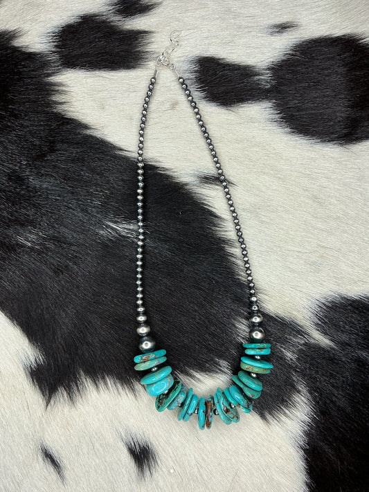 Graduate Turquoise Sterling Silver Necklace