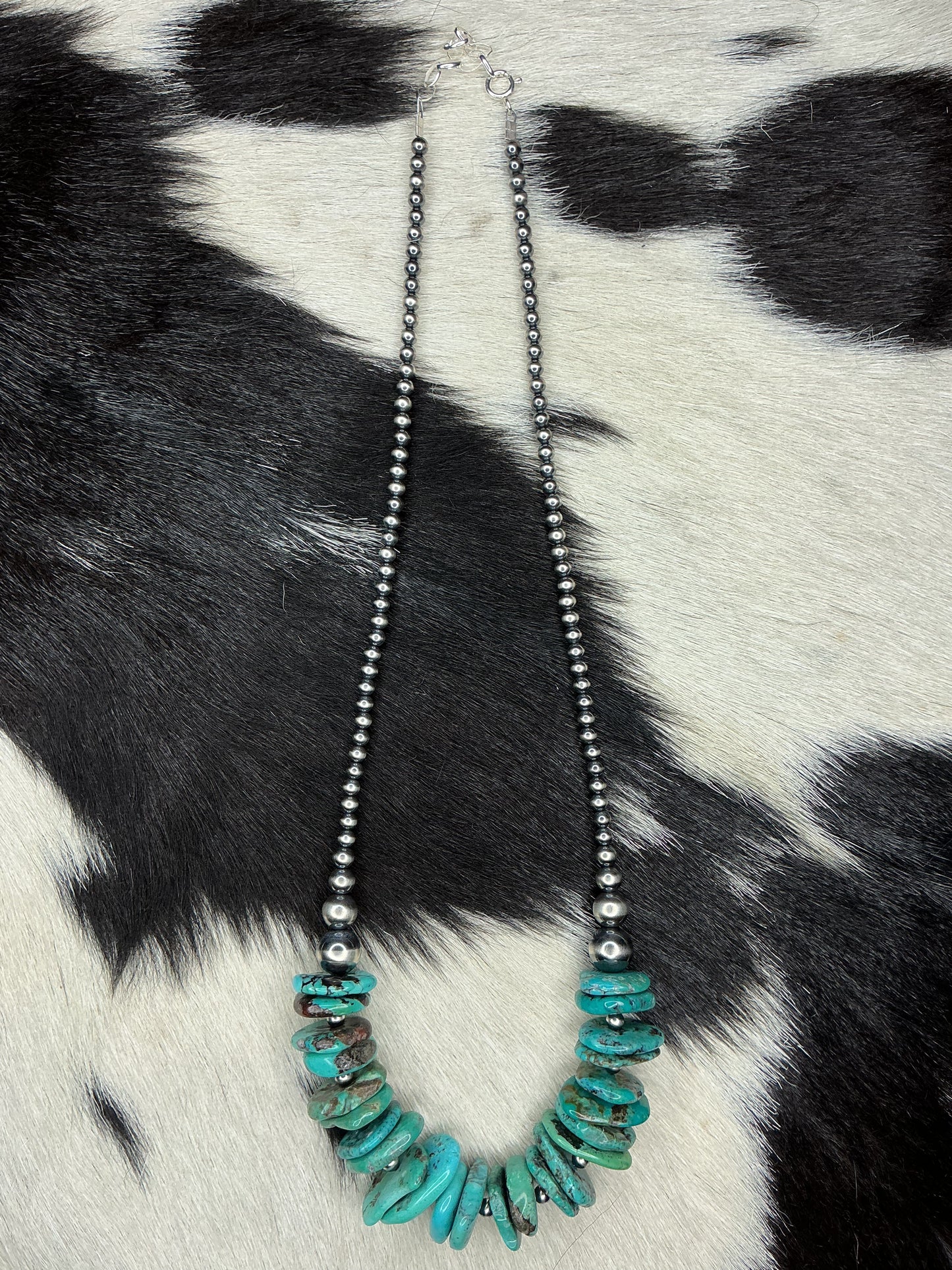 Graduate Turquoise Sterling Silver Necklace