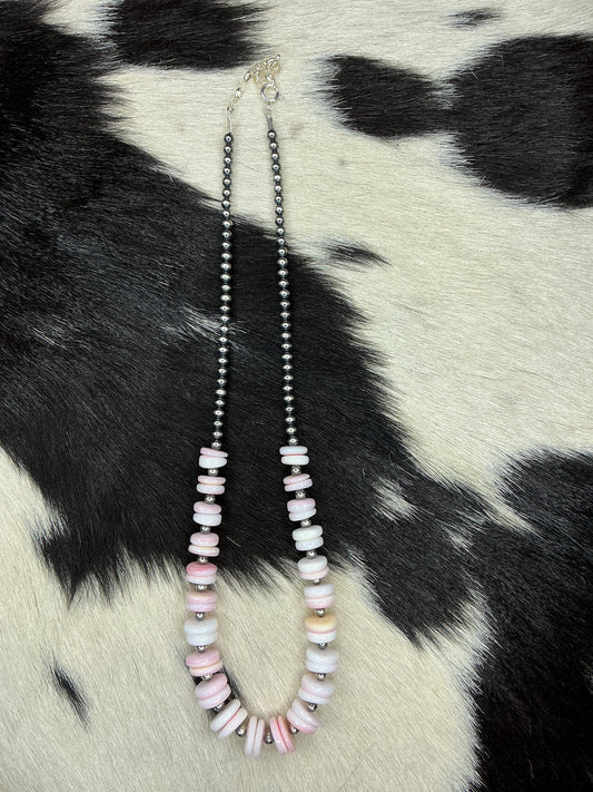 Pink Conch Sterling Silver Necklace