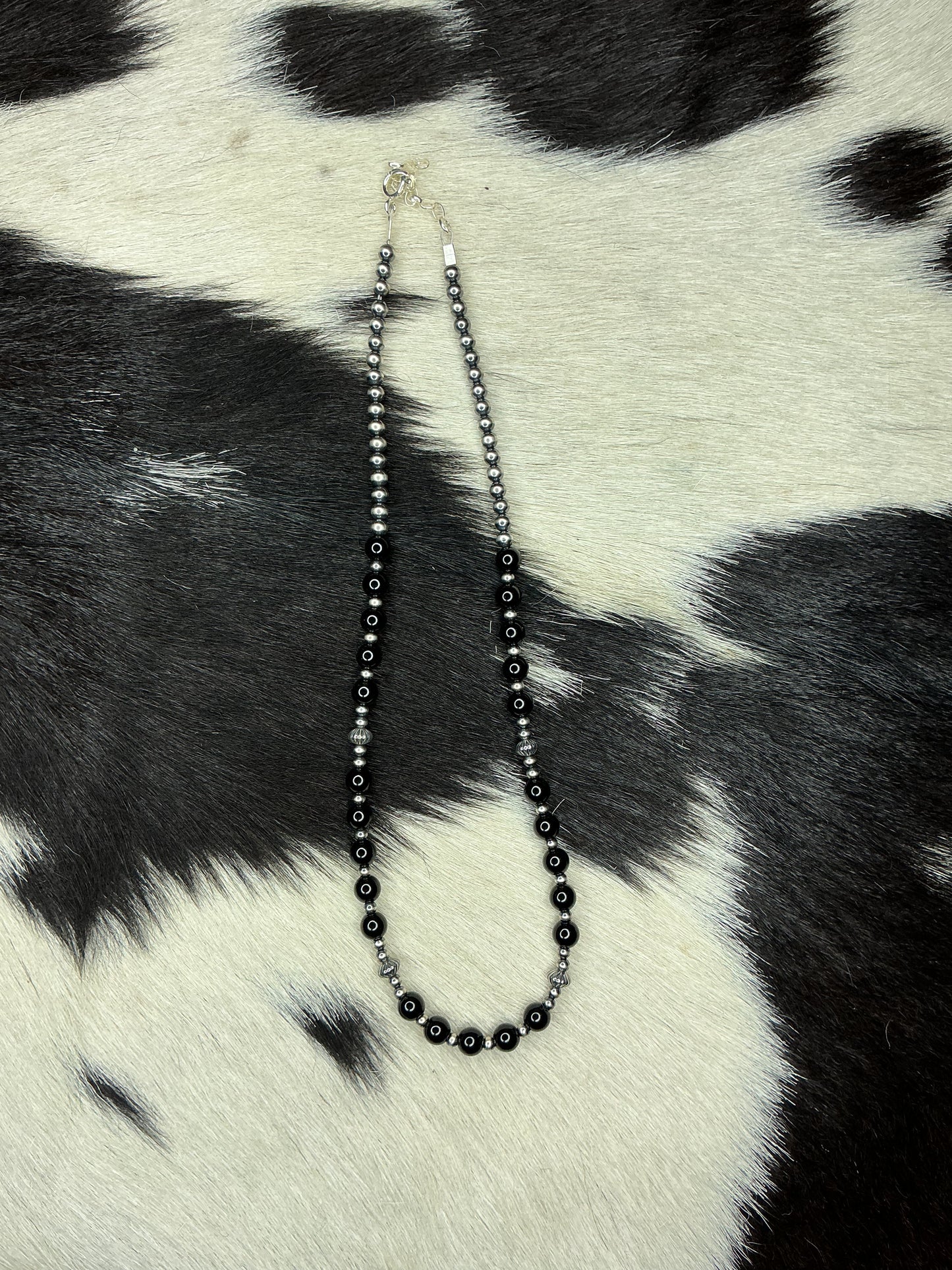 Black Onyx Sterling Silver Necklace