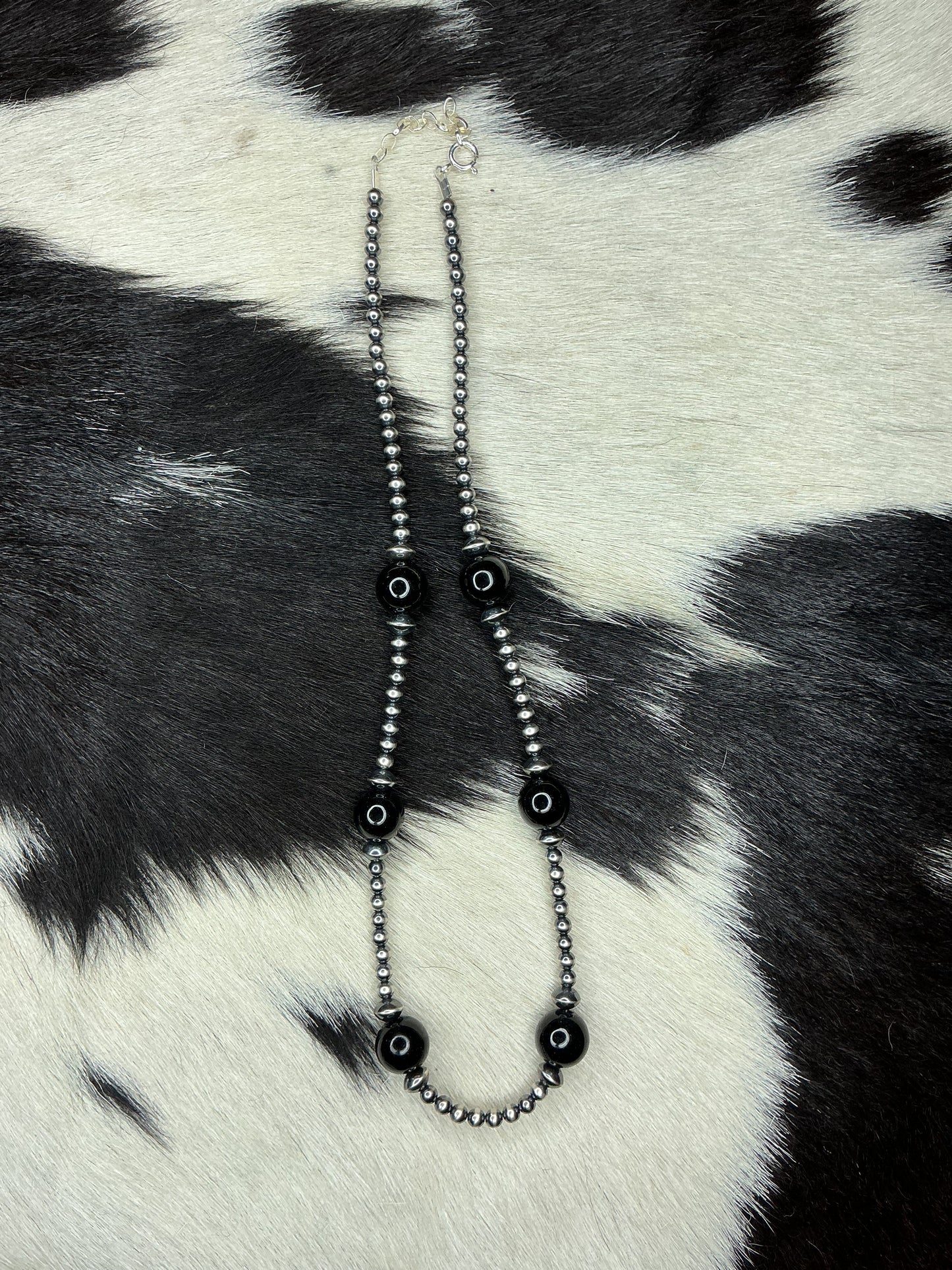 Black Onyx Sterling Silver Necklace